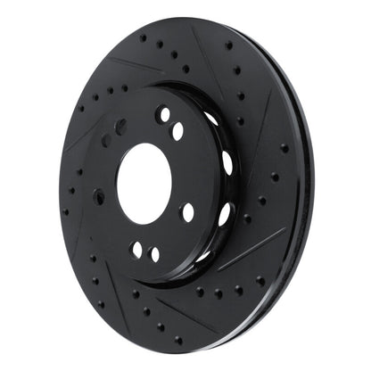 R1 Concepts R1 90-92 Mercedes-Benz 300E Front Right Drilled & Slotted Black Brake Rotor