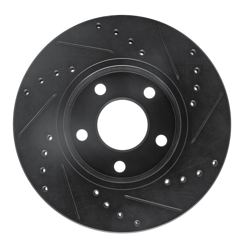 R1 Concepts R1 04-08 Chevrolet Malibu Front Left Drilled & Slotted Black Brake Rotor