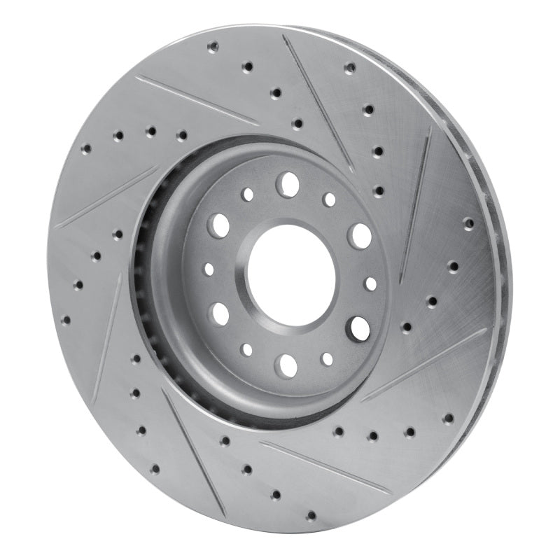 R1 Concepts R1 2017-2025 Buick Enclave Front Left Drilled & Slotted Silver Brake Rotor