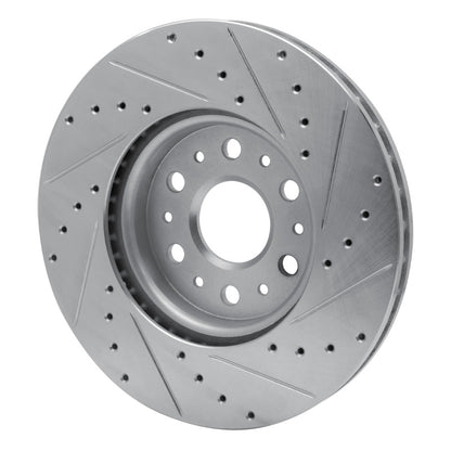 R1 Concepts R1 2017-2025 Buick Enclave Front Left Drilled & Slotted Silver Brake Rotor