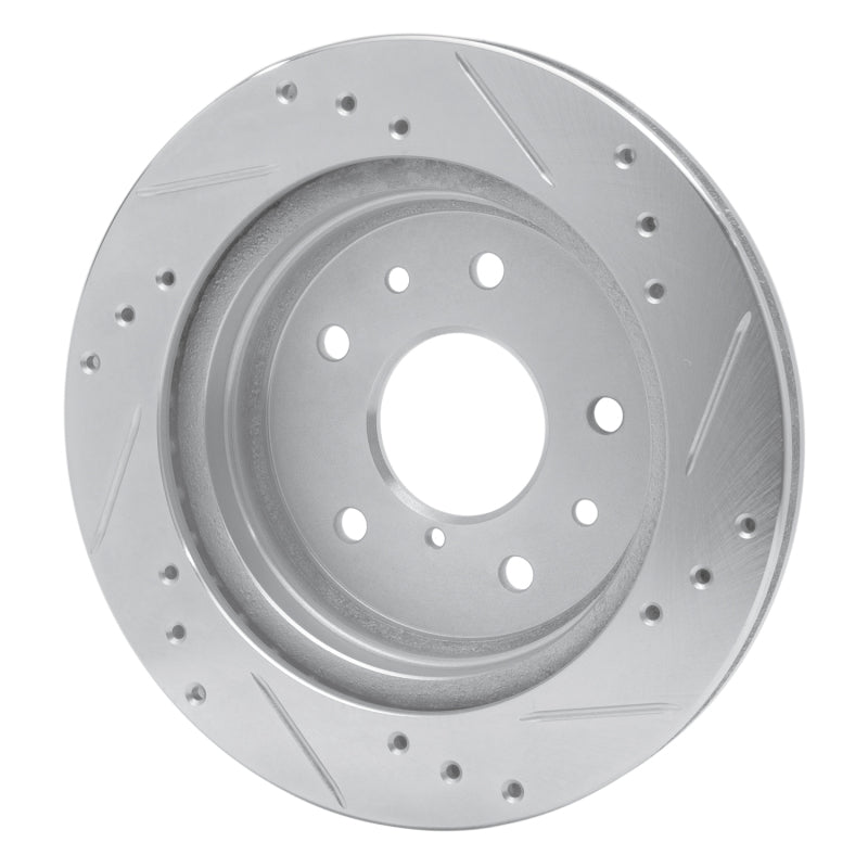 R1 Concepts R1 86-91 Mazda RX-7 Rear Left Drilled & Slotted Silver Brake Rotor