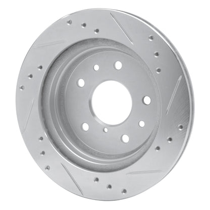 R1 Concepts R1 86-91 Mazda RX-7 Rear Left Drilled & Slotted Silver Brake Rotor
