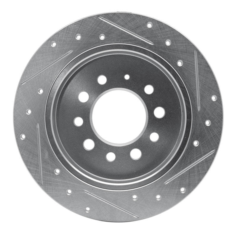 R1 Concepts R1 07-08 Hyundai TIBURON Rear Left Drilled & Slotted Silver Brake Rotor