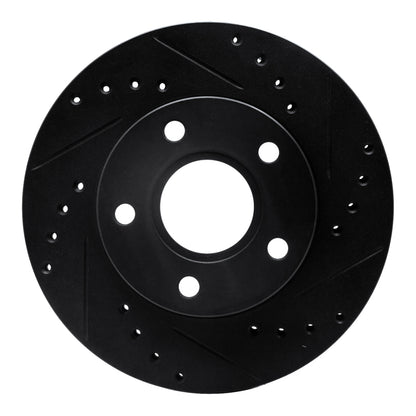 R1 Concepts R1 88-89 Merkur SCORPIO Front Left Drilled & Slotted Black Brake Rotor