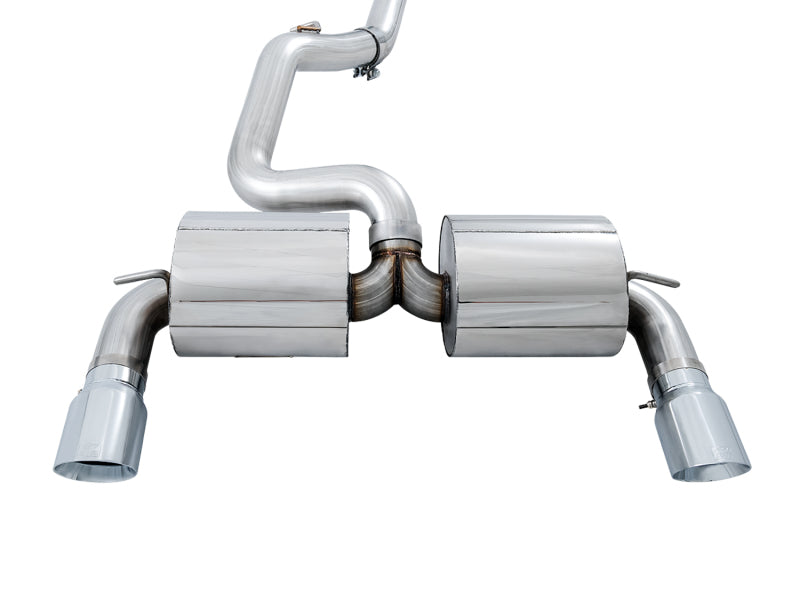 AWE Tuning Ford Focus RS Touring Edition Cat-Back Exhaust- Non-Resonated - Chrome Silver Tips