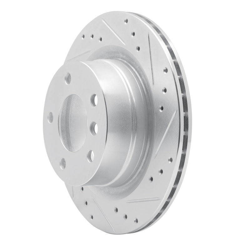 R1 Concepts R1 08-13 BMW 128I Rear Right Drilled & Slotted Silver Brake Rotor