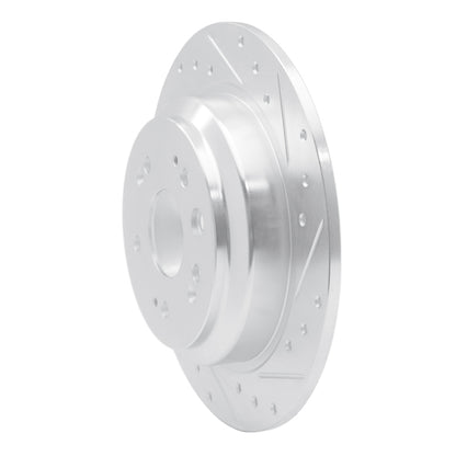 R1 Concepts R1 10-15 Honda Crosstour Rear Right Drilled & Slotted Silver Brake Rotor