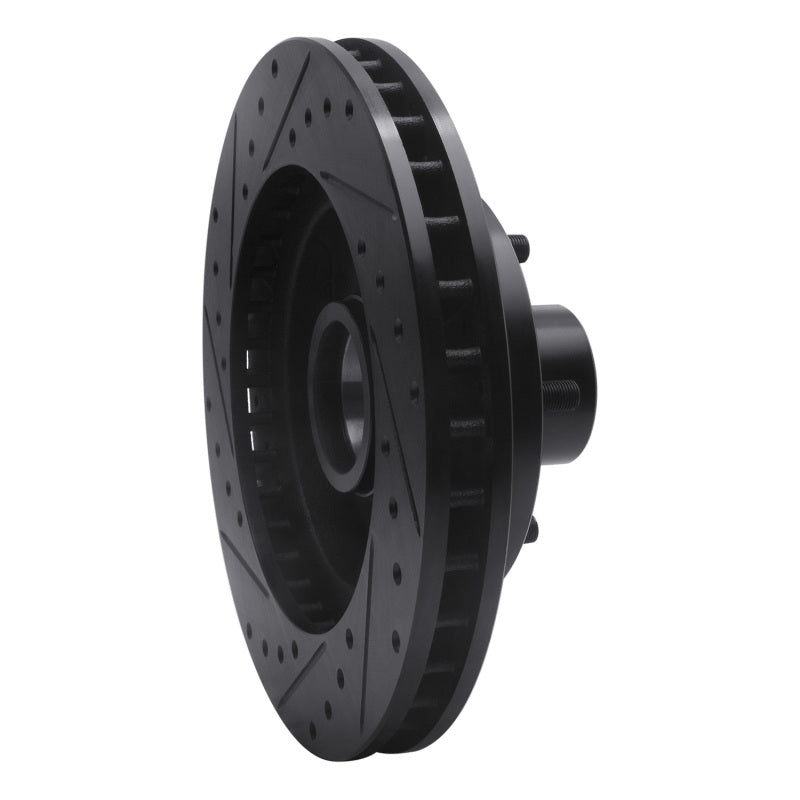 R1 Concepts R1 69-96 Buick Estate Wagon Front Right Drilled & Slotted Black Brake Rotor