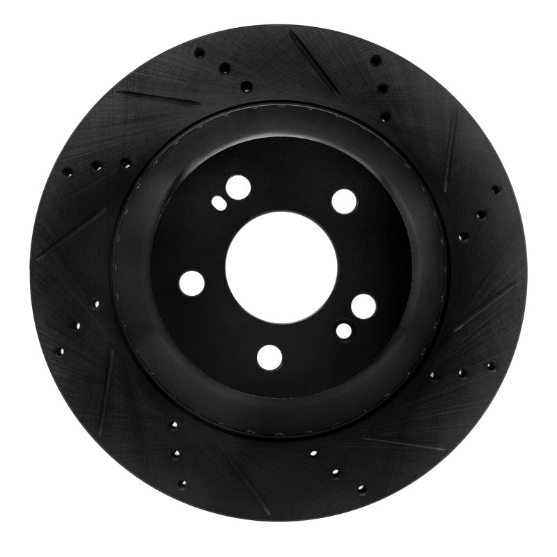 R1 Concepts R1 15-21 Mercedes-Benz S550 Rear Right Drilled & Slotted Black Brake Rotor