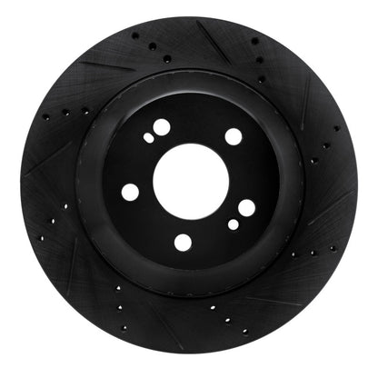 R1 Concepts R1 15-21 Mercedes-Benz S550 Rear Right Drilled & Slotted Black Brake Rotor