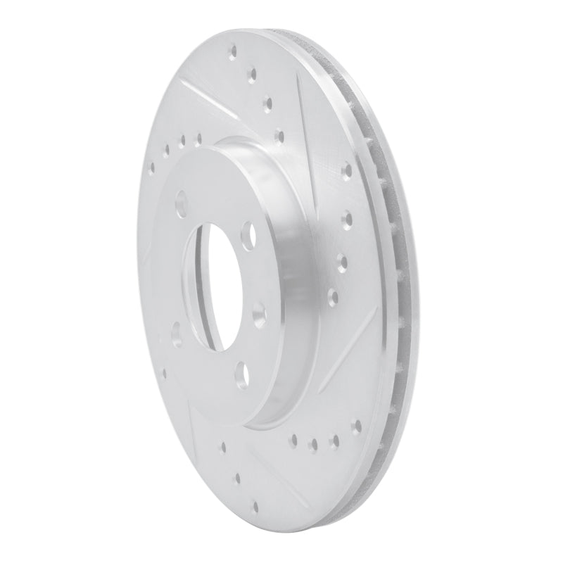 R1 Concepts R1 86-08 Volkswagen Jetta Sedan Front Right Drilled & Slotted Silver Brake Rotor
