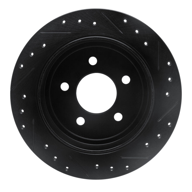 R1 Concepts R1 95-02 Ford Explorer Sport Rear Left Drilled & Slotted Black Brake Rotor