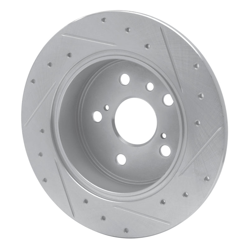 R1 Concepts R1 99-03 Lexus RX300 Rear Left Drilled & Slotted Silver Brake Rotor