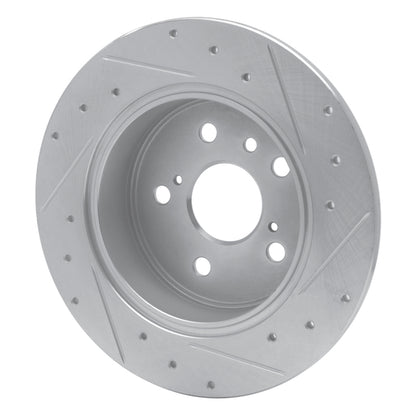 R1 Concepts R1 99-03 Lexus RX300 Rear Left Drilled & Slotted Silver Brake Rotor