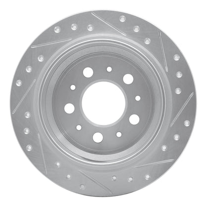 R1 Concepts R1 98-00 Volvo S70 Rear Left Drilled & Slotted Silver Brake Rotor