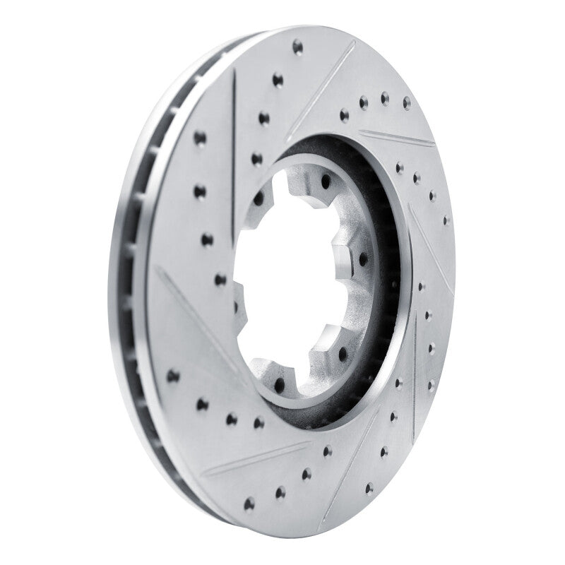 R1 Concepts R1 96-04 Infiniti QX4 Front Right Drilled & Slotted Silver Brake Rotor