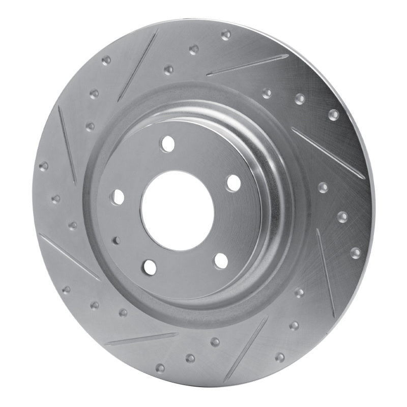 R1 Concepts R1 16-23 Mazda CX-9 Rear Left Drilled & Slotted Silver Brake Rotor