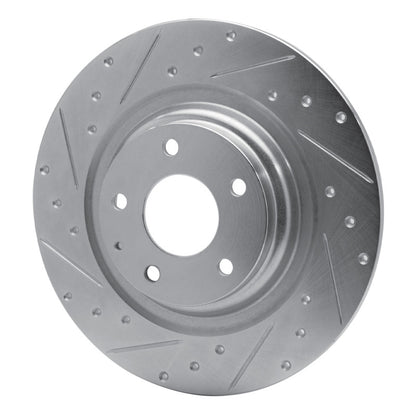 R1 Concepts R1 16-23 Mazda CX-9 Rear Left Drilled & Slotted Silver Brake Rotor