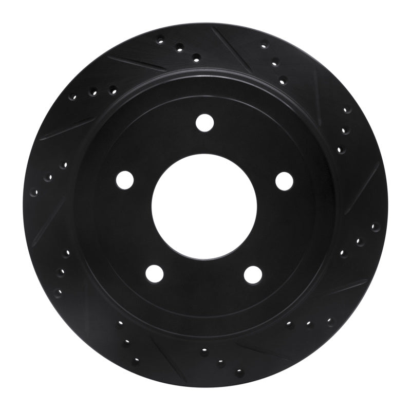 R1 Concepts R1 04-06 Ford E-150 Club Wagon Rear Right Drilled & Slotted Black Brake Rotor