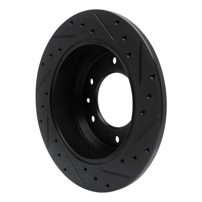 R1 Concepts R1 06-14 Hyundai Entourage Rear Left Drilled & Slotted Black Brake Rotor