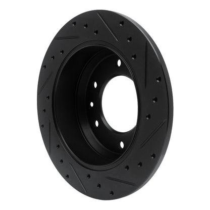 R1 Concepts R1 06-14 Hyundai Entourage Rear Left Drilled & Slotted Black Brake Rotor