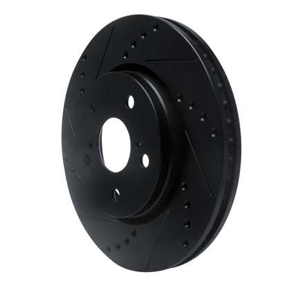 R1 Concepts R1 18-22 Toyota C-HR Front Left Drilled & Slotted Black Brake Rotor