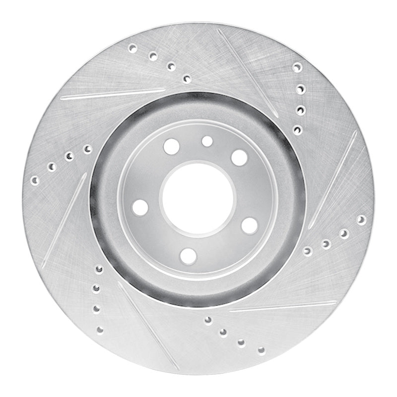 R1 Concepts R1 91-20 Alfa Romeo 164 Front Left Drilled & Slotted Silver Brake Rotor