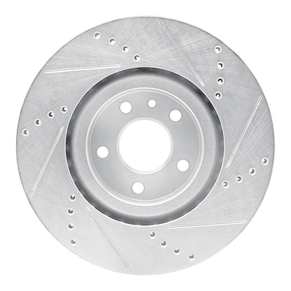 R1 Concepts R1 91-20 Alfa Romeo 164 Front Left Drilled & Slotted Silver Brake Rotor