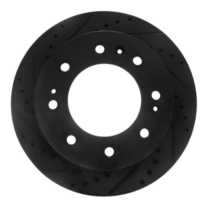 R1 Concepts R1 11-25 Chevrolet Suburban 3500 HD Front Left Drilled & Slotted Black Brake Rotor