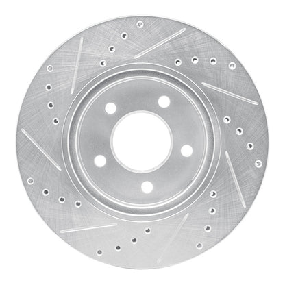 R1 Concepts R1 05-12 Ford Escape Front Right Drilled & Slotted Silver Brake Rotor