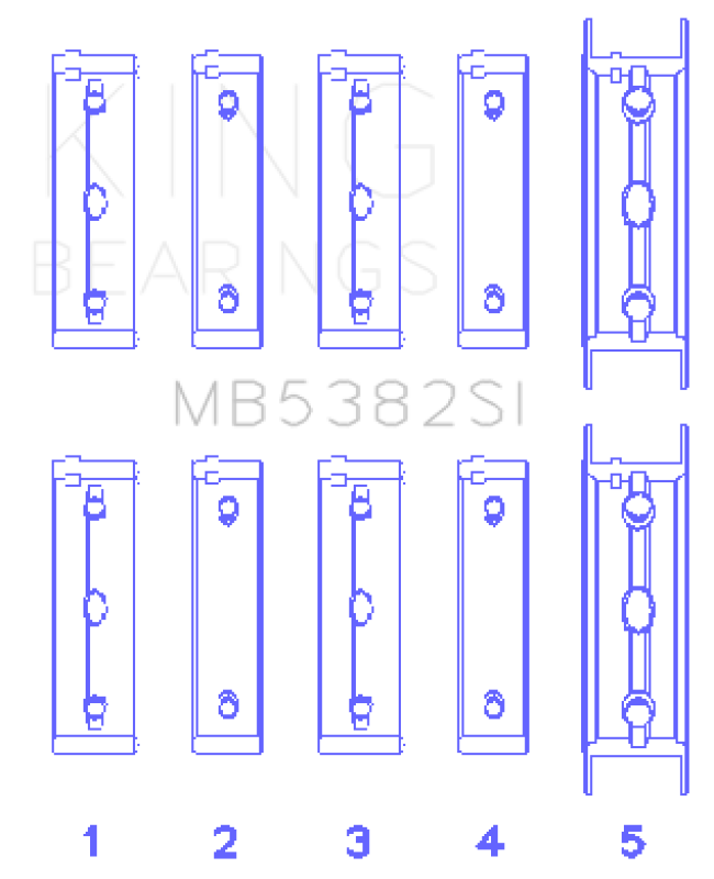 King Engine Bearings Subaru EJ20/EJ22/EJ25 (Including Turbo) SI-Series Main Bearing (Set of 5)