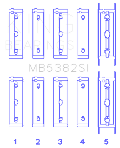 King Engine Bearings Subaru EJ20/EJ22/EJ25 (Including Turbo) SI-Series Main Bearing (Set of 5)