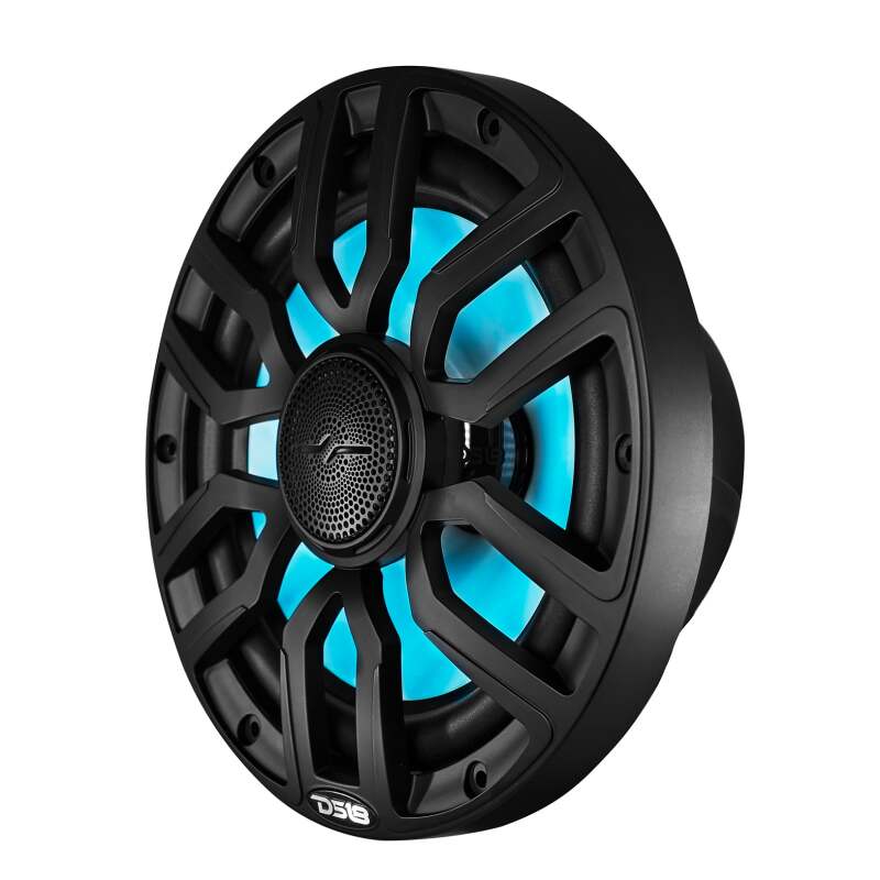 DS18 Marine 8in 2-Way 175 Watts RMS 4 ohm Digital LED Lights Bullet Tweeter Covers Included Black