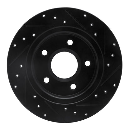 R1 Concepts R1 08-16 Chrysler Town & Country Rear Left Drilled & Slotted Black Brake Rotor