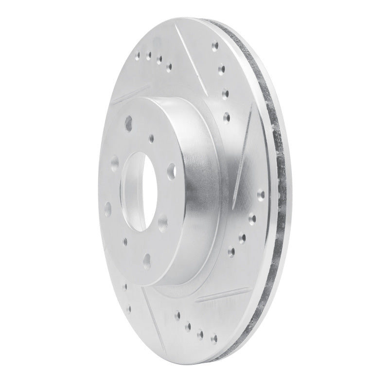 R1 Concepts R1 87-90 Acura Legend Front Right Drilled & Slotted Silver Brake Rotor