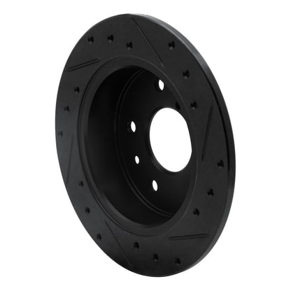 R1 Concepts R1 89-91 Mazda RX-7 Rear Left Drilled & Slotted Black Brake Rotor