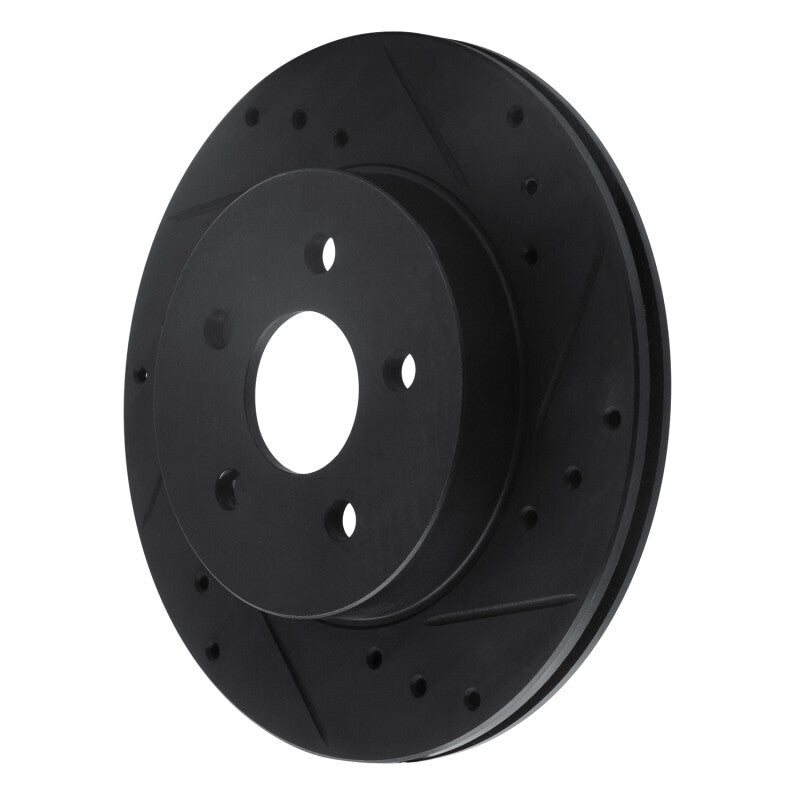 R1 Concepts R1 88-88 Pontiac Fiero Rear/Front Right Drilled & Slotted Black Brake Rotor