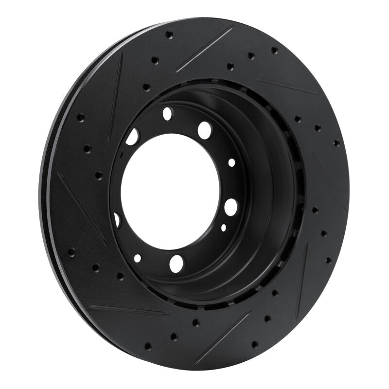 R1 Concepts R1 86-95 Porsche 944 Turbo Rear Right Drilled & Slotted Black Brake Rotor