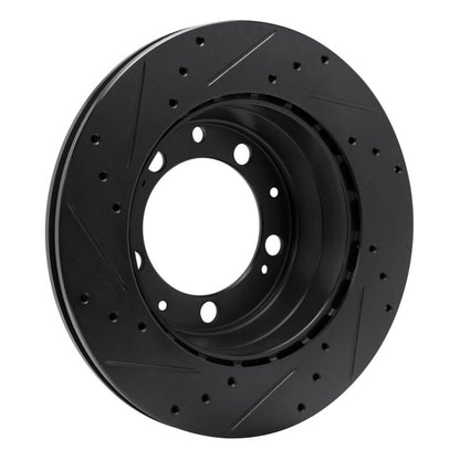 R1 Concepts R1 86-95 Porsche 944 Turbo Rear Right Drilled & Slotted Black Brake Rotor