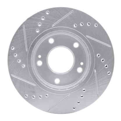 R1 Concepts R1 01-05 Hyundai SANTA FE Front Right Drilled & Slotted Silver Brake Rotor