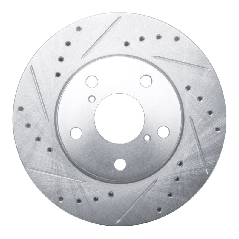 R1 Concepts R1 92-95 Toyota MR2 Front Left Drilled & Slotted Silver Brake Rotor