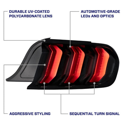 Form Lighting 2015-2023 Ford Mustang LED Tail Lights Clear (Pair)