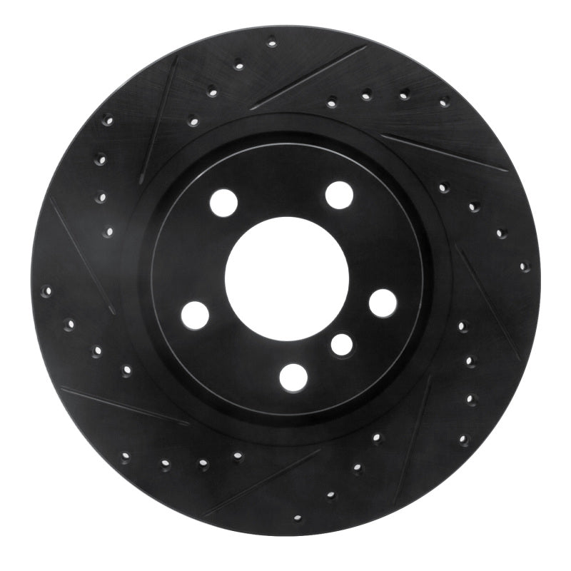 R1 Concepts R1 11-18 BMW X4 Rear Left Drilled & Slotted Black Brake Rotor