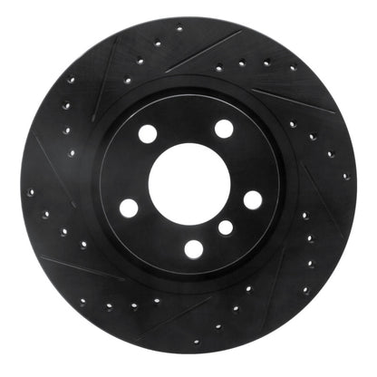 R1 Concepts R1 11-18 BMW X4 Rear Left Drilled & Slotted Black Brake Rotor