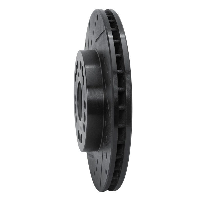 R1 Concepts R1 90-90 Lexus LS400 Front Left Drilled & Slotted Black Brake Rotor