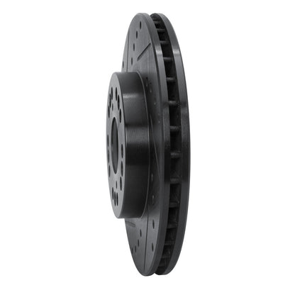 R1 Concepts R1 90-90 Lexus LS400 Front Left Drilled & Slotted Black Brake Rotor