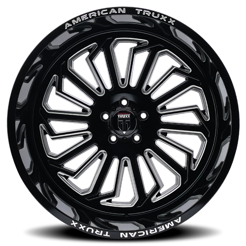 American Truxx AT1916 Butcher 20x12 / 6x135 BP / -25mm Offset / 87.1mm Hub Gloss Black Milled Wheel