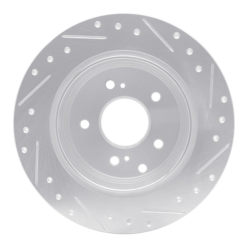 R1 Concepts R1 90-96 Infiniti Q45 Rear Left Drilled & Slotted Silver Brake Rotor