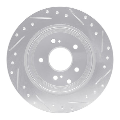 R1 Concepts R1 90-96 Infiniti Q45 Rear Left Drilled & Slotted Silver Brake Rotor