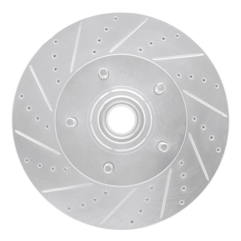 R1 Concepts R1 04-06 Ford E-150 Front Left Drilled & Slotted Silver Brake Rotor